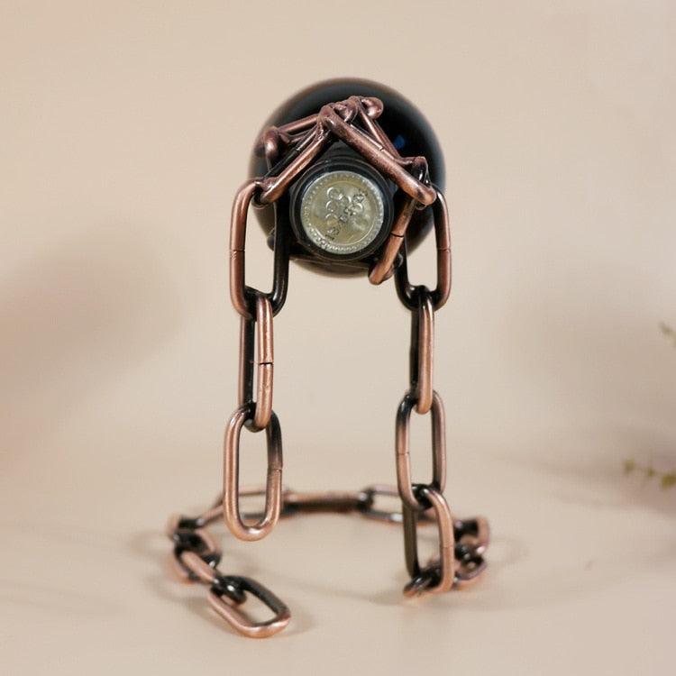 Suporte Mágico para Vinho – Decoração Elegante e Moderna em Ferro