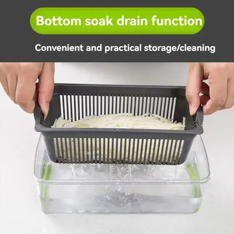 Vegetable Chopper Stainless Steel Slicer for Julienne Dicing Multifunctional Food Chopper Meal Preparation Tool