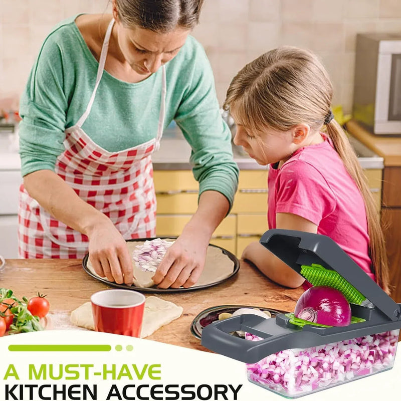 Vegetable Chopper Stainless Steel Slicer for Julienne Dicing Multifunctional Food Chopper Meal Preparation Tool