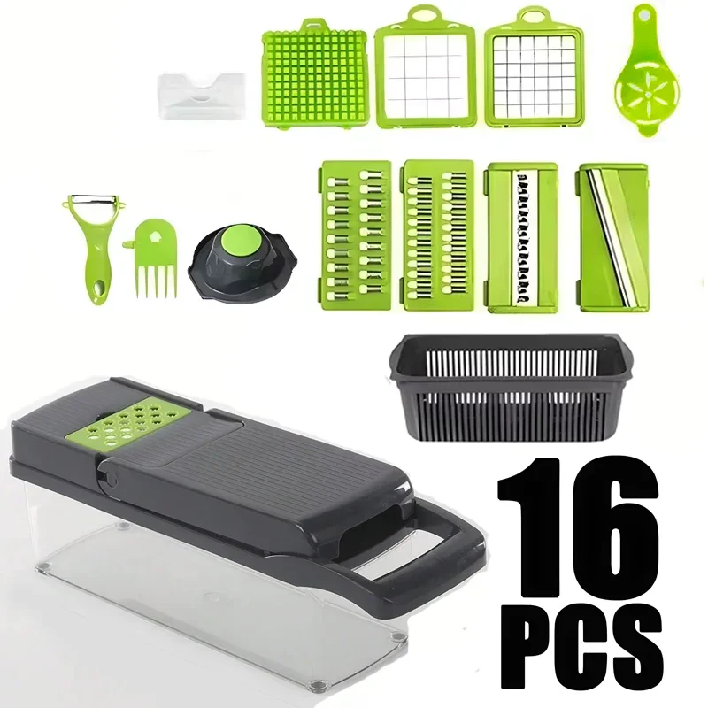Vegetable Chopper Stainless Steel Slicer for Julienne Dicing Multifunctional Food Chopper Meal Preparation Tool