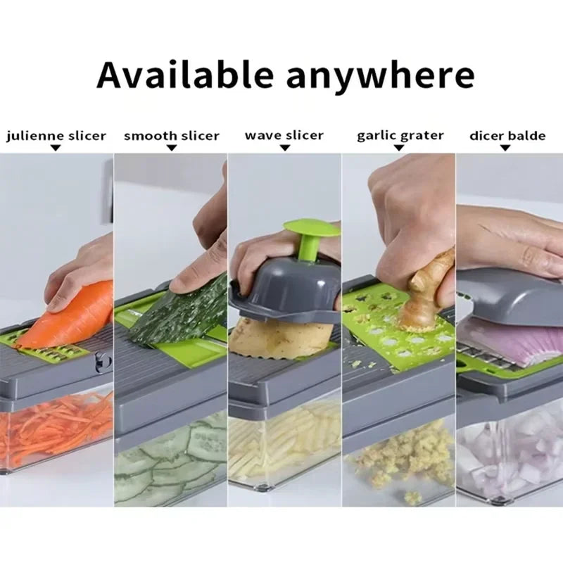 Vegetable Chopper Stainless Steel Slicer for Julienne Dicing Multifunctional Food Chopper Meal Preparation Tool