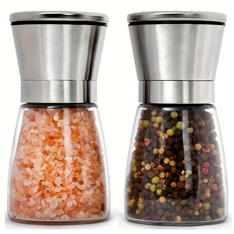 Moedor de Pimenta e Sal Marinho com Núcleo Ajustável em Cerâmica - Triturador de Especiarias Manual para Acampamento ao Ar Livre, Viagem em Tenda, Caminhada, Churrasco & Cozinha Doméstica - Utensílio de Cozinha Portátil de Vidro sem Requerimento de Energi