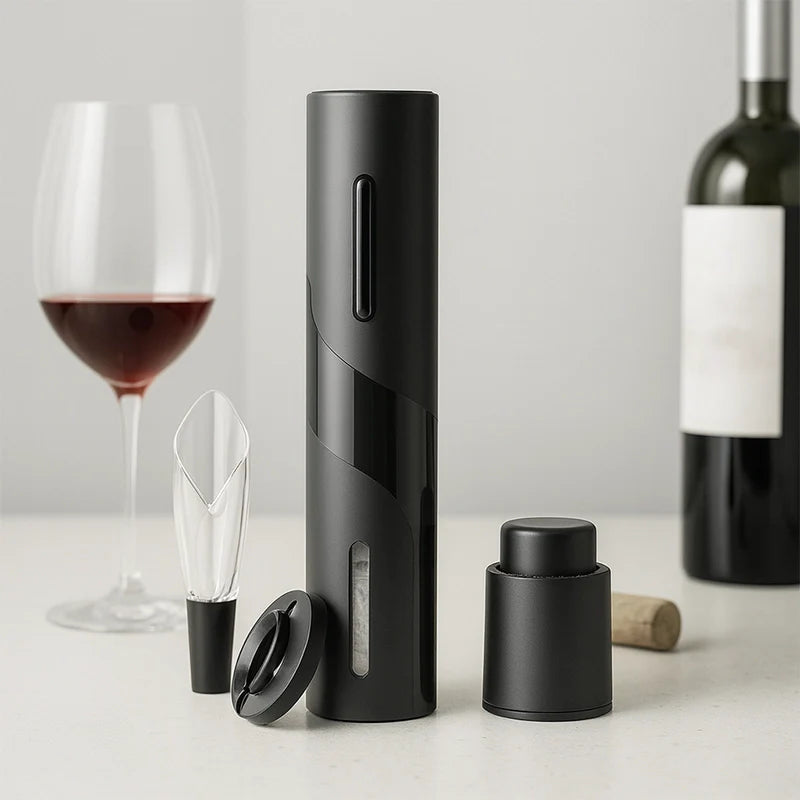 Abridor de Vinho Elétrico Premium 4 em 1 Completo