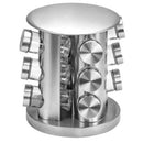 Porta Temperos Giratório Inox com 12 Potes de Vidro – Alta Durabilidade e Eficiência