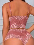 Conjunto Lingerie Renda Espera Marido | Cropped Sem Bojo + Short Calcinha