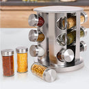 Porta Temperos Giratório Inox com 12 Potes de Vidro – Alta Durabilidade e Eficiência