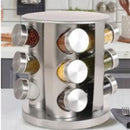 Porta Temperos Giratório Inox com 12 Potes de Vidro – Alta Durabilidade e Eficiência