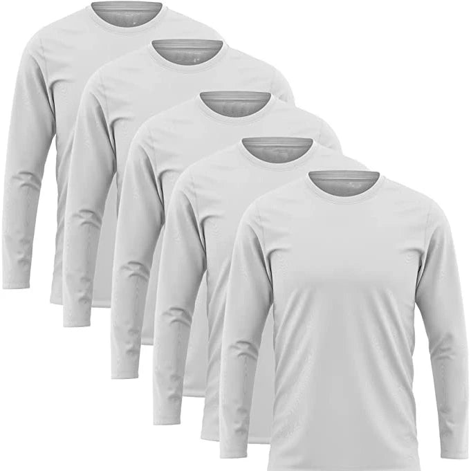 Kit 5 Camisetas Masculinas Manga Longa – 30.1 Premium