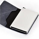 Carteira Masculina Fibra de Carbono | Porta-Cartões Tripla Mágica de Couro