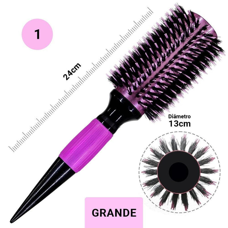 Kit com 3 Escovas Profissionais – Brilho, Estilo e Resultado de Salão